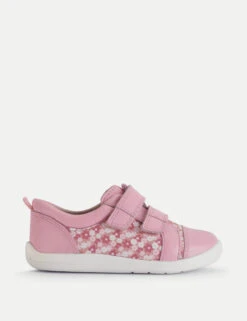 Kids' Leather Floral Riptape Trainers (4 Small - 8 Small)