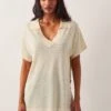 MONSOON Knitted Collared V-Neck Top With Linen -Marks And Spencer Shop Knitted Collared V Neck Top with Linen