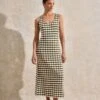 Knitted Geometric Scoop Neck Midaxi Slip Dress
