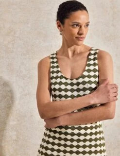 Knitted Geometric Scoop Neck Midaxi Slip Dress -Marks And Spencer Shop Knitted Geometric Scoop Neck Midaxi Slip Dress 2