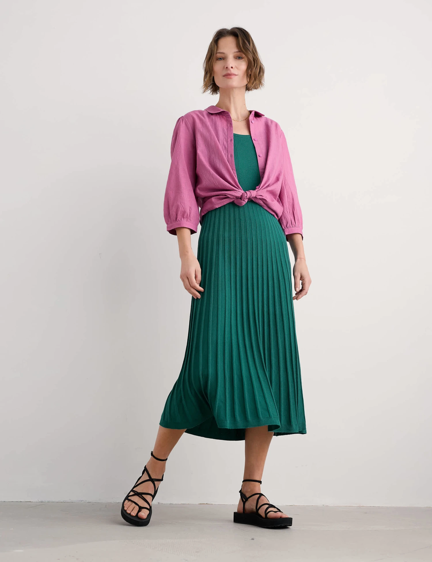 Knitted Scoop Neck Midi Skater Dress 3 Knitted Scoop Neck Midi Skater Dress - Image 3