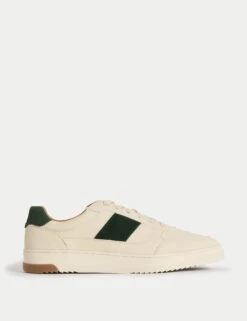 Lace Up Retro Court Trainers