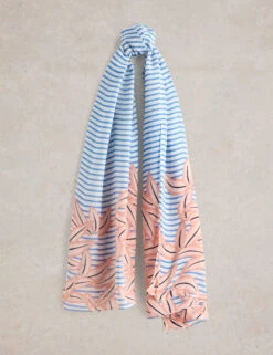 WHITE STUFF Leaf Print Scarf