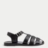 Leather Buckle Ankle Strap Flat Sandal -Marks And Spencer Shop Leather Buckle Ankle Strap Flat Sandal