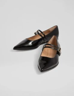 Leather Folded Flat Square Toe Ballet Pumps -Marks And Spencer Shop Leather Folded Flat Square Toe Ballet Pumps 3