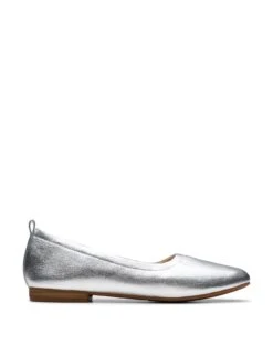 Clarks Leather Metallic Flat Pumps