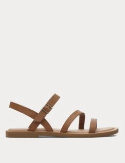 Toms Leather Strappy Flat Sandals