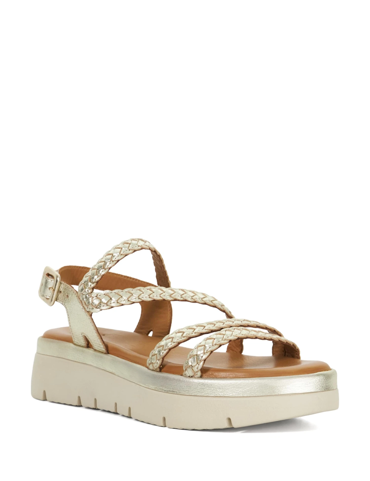 Dune London Leather Woven Strappy Flatform Sandals 3 Dune London Leather Woven Strappy Flatform Sandals - Image 3