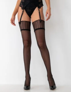 Pour Moi Linear Embroidery Top 15 Denier Stockings