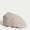 Linen Cotton Checked Flatcap -Marks And Spencer Shop Linen Cotton Checked Flatcap