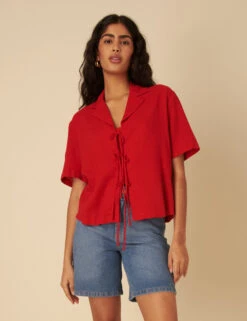 Linen Rich Collared Oversized Shirt