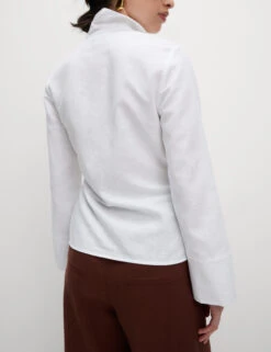 Linen Rich Collared Tie Front Shirt -Marks And Spencer Shop Linen Rich Collared Tie Front Shirt 4