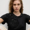 Linen Rich Embroidered T-Shirt