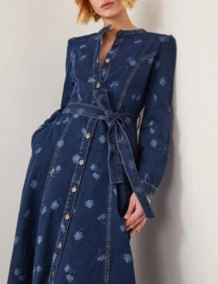 Marks And Spencer Shop -Marks And Spencer Shop Lulu Daisy Cotton Rich Midi Shirt Dress 1