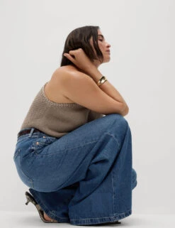 Lyocell™ Blend Wide Palazzo Leg Jeans -Marks And Spencer Shop Lyocell Blend Wide Palazzo Leg Jeans 3