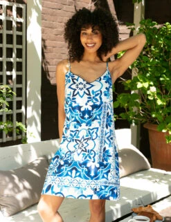 Cyberjammies Cotton Modal Tile Print Short Chemise 7 Cyberjammies Cotton Modal Tile Print Short Chemise -Marks And Spencer Shop MS 01 T83 8006T Z4 X EC 2