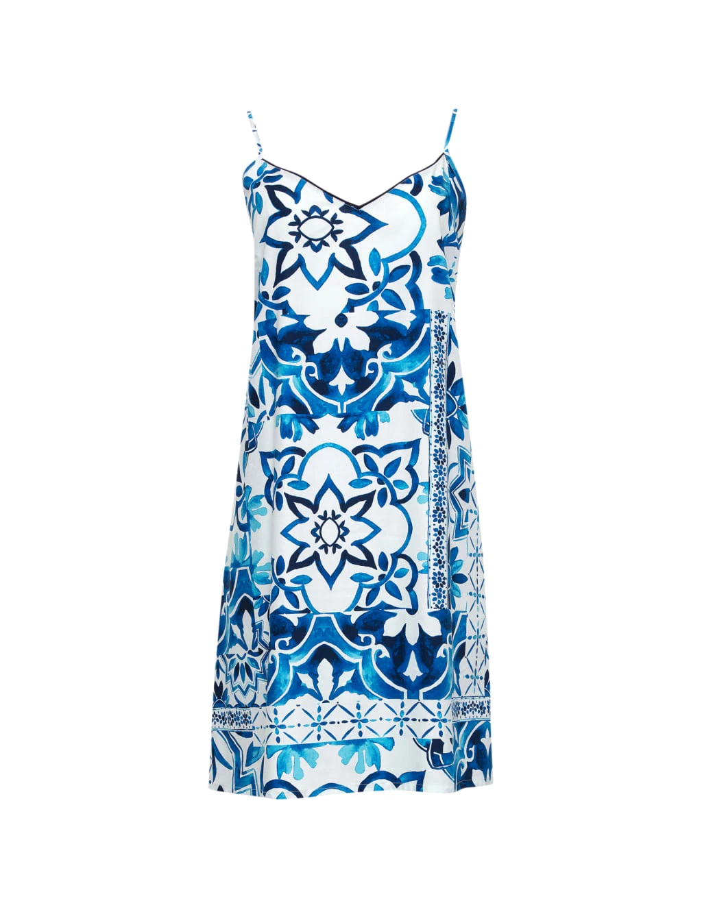 Cyberjammies Cotton Modal Tile Print Short Chemise 2 Cyberjammies Cotton Modal Tile Print Short Chemise - Image 2