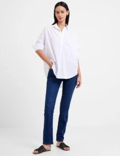 French Connection Pure Cotton Broderie Collared Relaxed Shirt