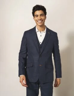 WHITE STUFF Linen Blend Check Blazer