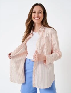 Pure Cotton Striped Collared Shirt