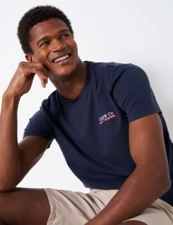 Pure Cotton Embroidered Crew Neck T-Shirt -Marks And Spencer Shop MS 10 T19 8108E F0 X EC 2