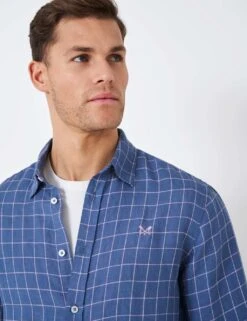Pure Linen Check Shirt 7 Pure Linen Check Shirt -Marks And Spencer Shop MS 10 T19 8110S E2 X EC 1