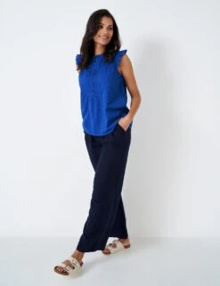 Pure Cotton Broderie Pintuck Blouse -Marks And Spencer Shop MS 10 T19 8119S E2 X EC 1