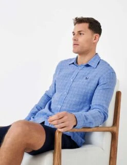 Pure Linen Check Shirt -Marks And Spencer Shop MS 10 T19 8204S BB X EC 3