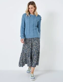 Cable Knit Crew Neck Jumper With Wool -Marks And Spencer Shop MS 10 T19 8705S E1 X EC 1