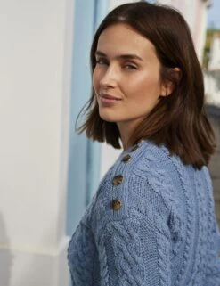 Cable Knit Crew Neck Jumper With Wool -Marks And Spencer Shop MS 10 T19 8705S E1 X EC 3