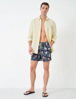 Pocketed Hawaiian Swim Shorts