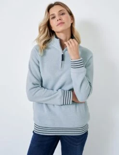 Cotton Rich Funnel Neck Half Zip Sweatshirt