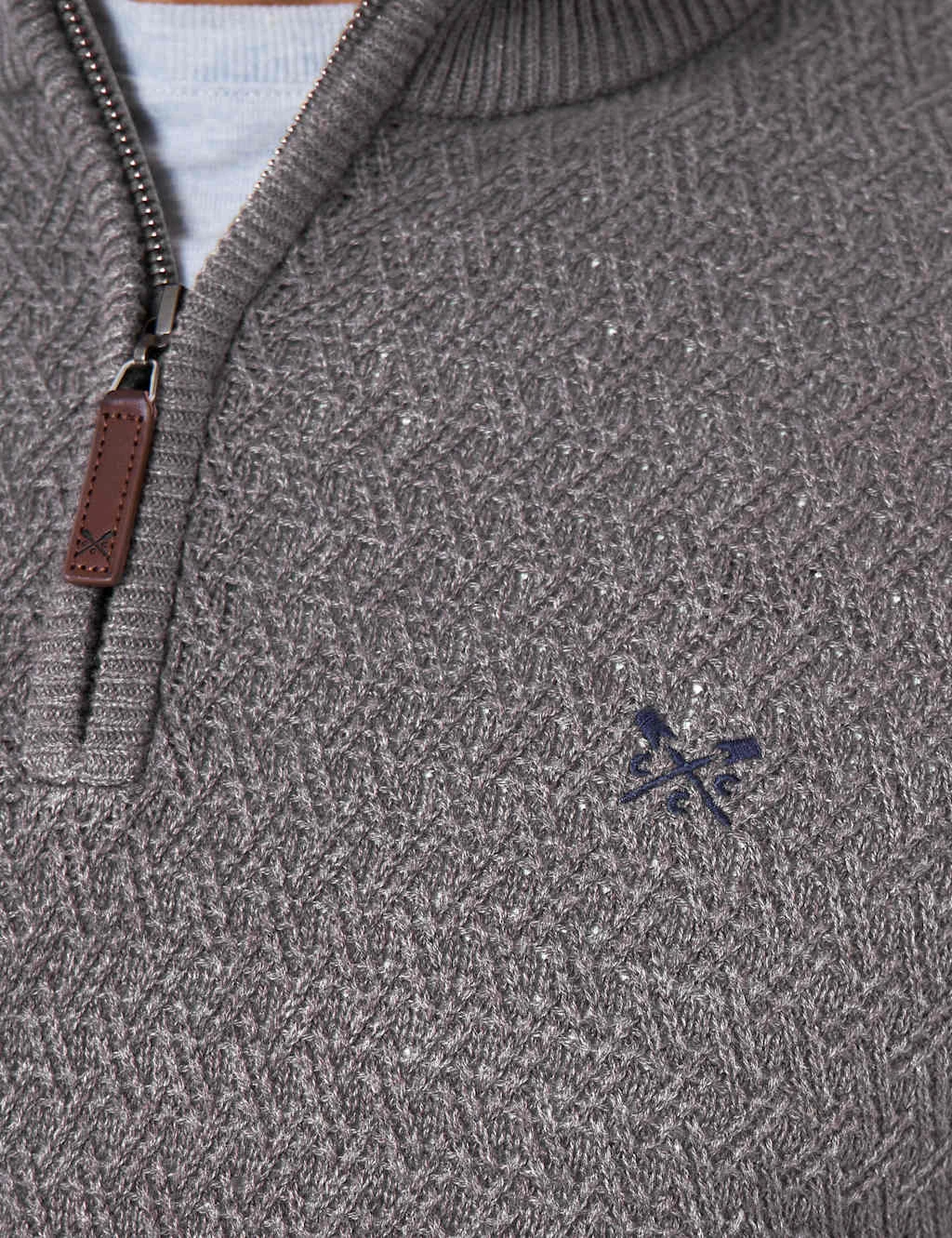Pure Cotton Textured Half Zip Jumper 4 Pure Cotton Textured Half Zip Jumper - Image 4