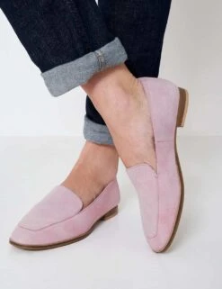 Suede Block Heel Loafers