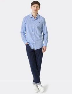 Slim Fit Pure Cotton Check Poplin Shirt