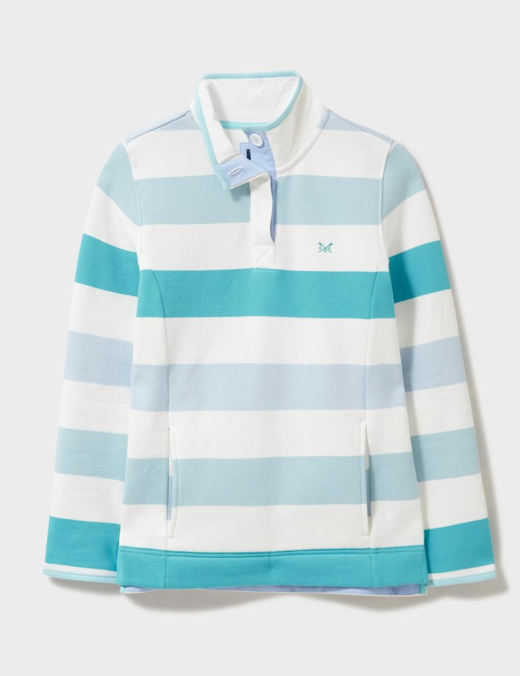 Cotton Rich Striped High Neck Sweatshirt 2 Cotton Rich Striped High Neck Sweatshirt - Image 2