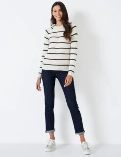 Striped Round Neck Knitted Hoodie -Marks And Spencer Shop MS 10 T19 8853S Z4 X EC 1
