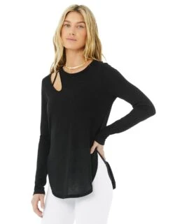 Ribbed Peak Cutout Long Sleeve Top -Marks And Spencer Shop MS 10 T24 8361S Y0 X EC 2