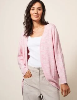 WHITE STUFF Linen Blend Relaxed Cardigan