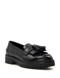 Dune London Leather Tassel Flat Loafers
