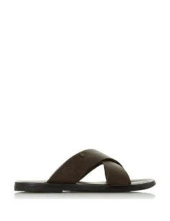 Dune London Leather Slip-On Sandals