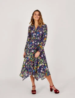 MONSOON Floral Belted Midaxi Shirt Dress