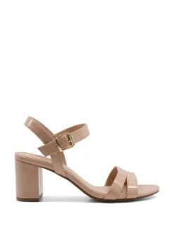 Dune London Glitter Ankle Strap Block Heel Sandals