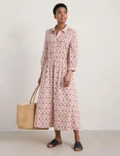 Organic Cotton Printed Midi Waisted Dress