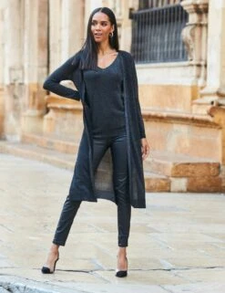 Sparkly Edge To Edge Longline Cardigan