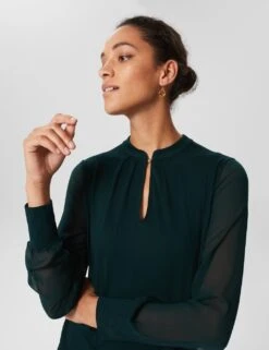 High Neck Long Sleeve Blouse -Marks And Spencer Shop MS 10 T83 8512S J0 X EC 1