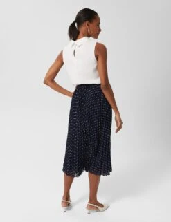 Polka Dot Pleated Midi A-Line Skirt -Marks And Spencer Shop MS 10 T83 8558T F4 X EC 1