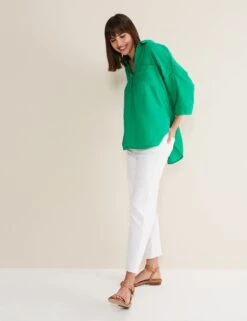 Collared V-Neck Relaxed Longline Shirt 11 Collared V-Neck Relaxed Longline Shirt -Marks And Spencer Shop MS 10 T83 8648T J0 X EC 4