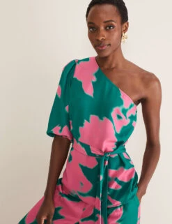 Printed One Shoulder Puff Sleeve Blouse -Marks And Spencer Shop MS 10 T83 8669T J4 X EC 3