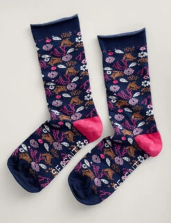 Patterned Ankle High Socks